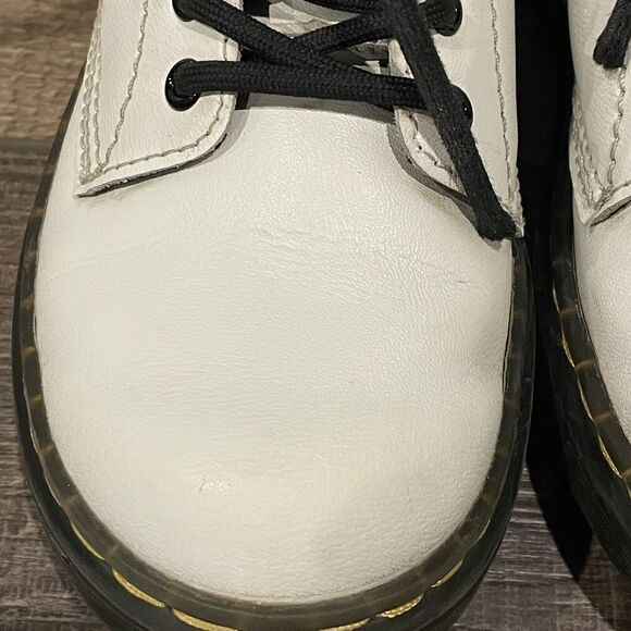 Dr. Martens Kids White Boots with Black Laces - Picture 12 of 14